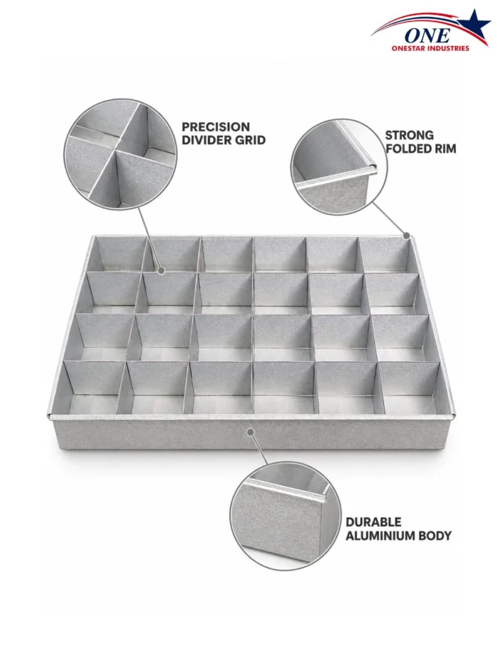 Brownie Cutter with Tray | Aluminium | 8×8, 9×9, 10×10 & 12×12 Inch