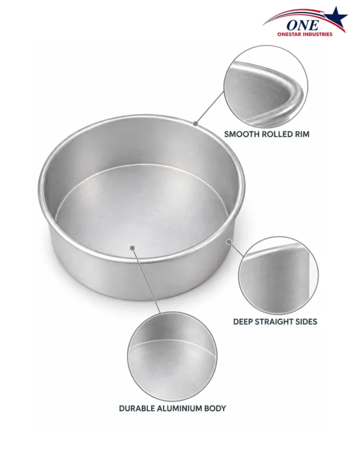 Round Cake Tins | Aluminium & Steel | 2.5, 3 & 4 Inch Height