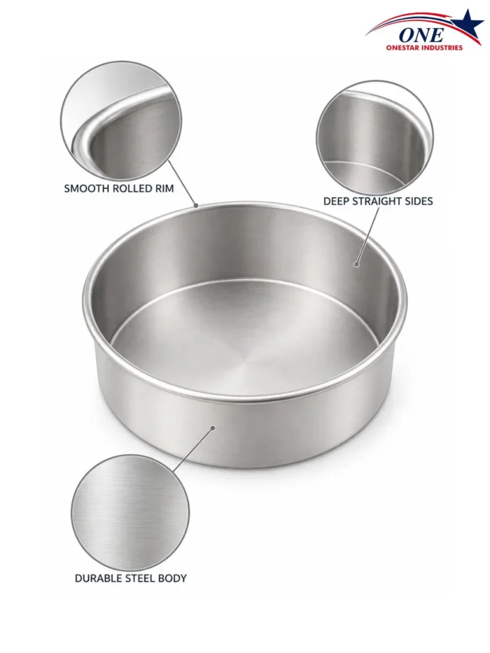 Round Cake Tins | Aluminium & Steel | 2.5, 3 & 4 Inch Height