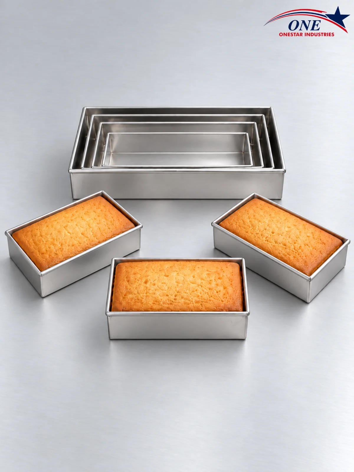 Rectangular Cake Tray | Aluminium & Steel | 2 & 2.5 Inch Height