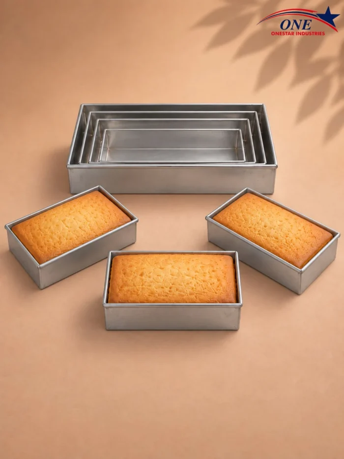 Rectangular Cake Tray | Aluminium & Steel | 2 & 2.5 Inch Height