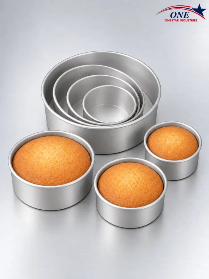 Round Cake Tins | Aluminium & Steel | 2.5, 3 & 4 Inch Height