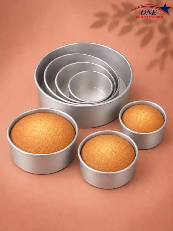 Round Cake Tins | Aluminium & Steel | 2.5, 3 & 4 Inch Height