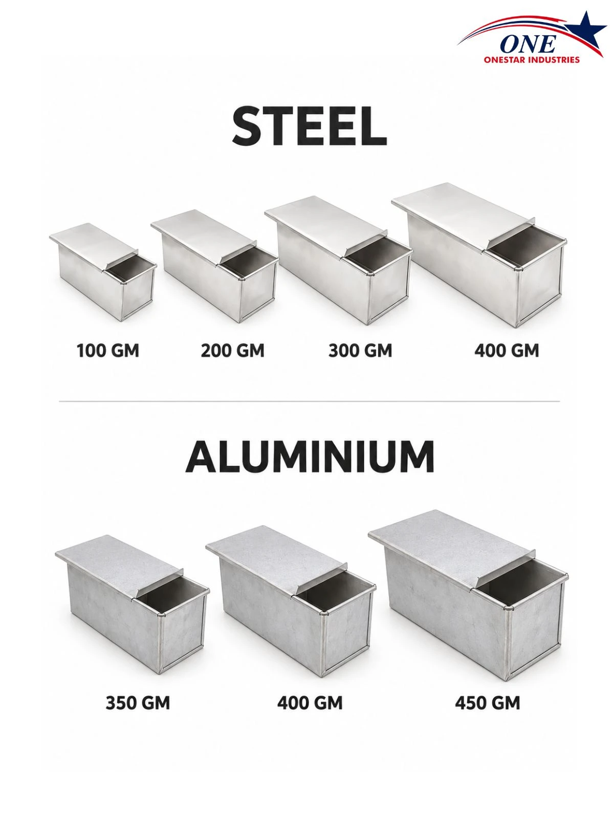 Bread Loaf Moulds | Aluminium & Steel | 100g, 200g, 350g, 400g & 450g - Image 3