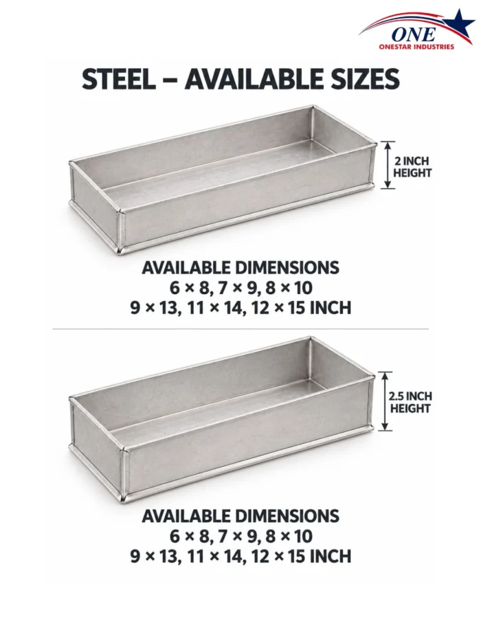 Rectangular Cake Tray | Aluminium & Steel | 2 & 2.5 Inch Height