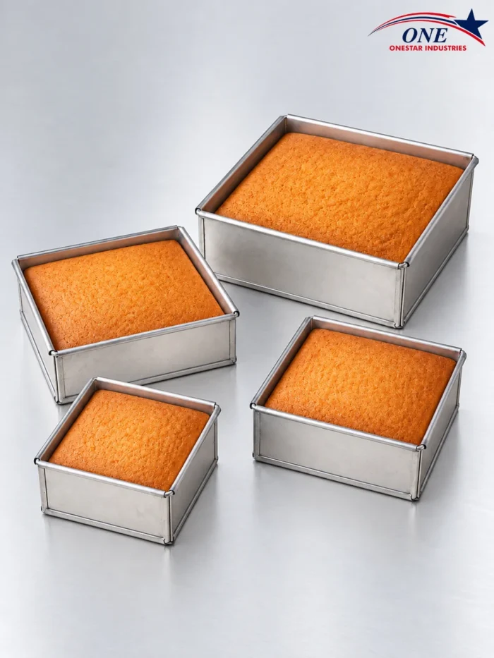 Square Cake Tin | Aluminium & Steel Baking Mould | 4 to 12 Inch
